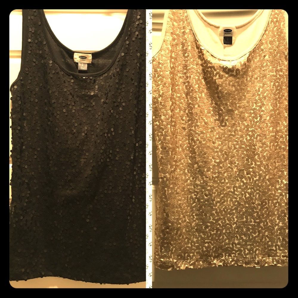 1 Black Sequence Tank Top 1 Gold Sequence Tank Top
